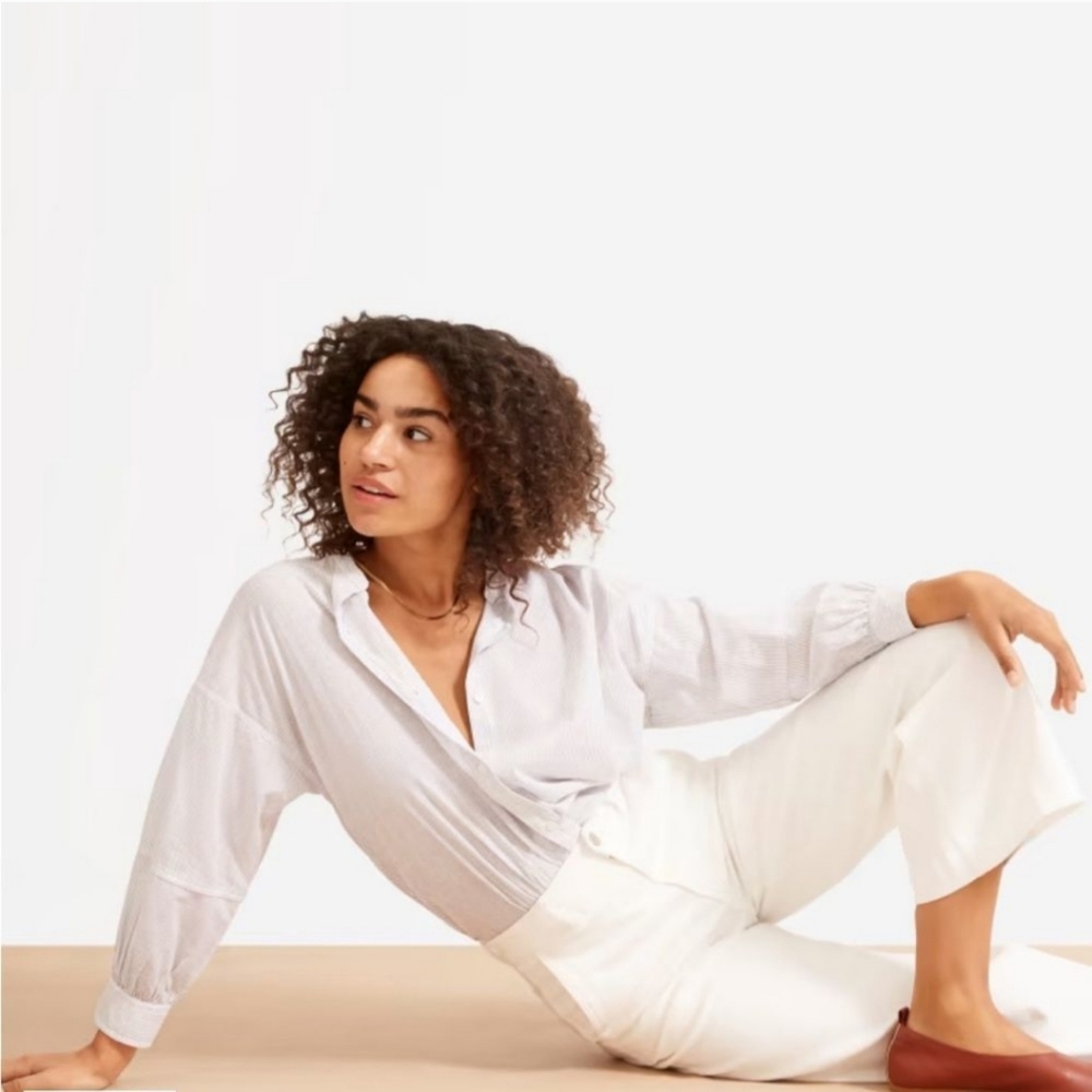 NWT Everlane The Wide-Leg Crop Pant Bone